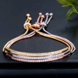 Adjustable Bracelet Bangle for Women Crystal Austrian Slider