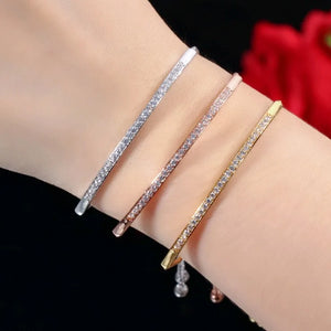 Adjustable Bracelet Bangle for Women Crystal Austrian Slider
