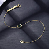 Adjustable Bracelet Silver Chain Link Emerald Lab Gemstone Bezel Setting