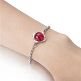 Adjustable Stainless Steel Red Eye Bracelet for Women