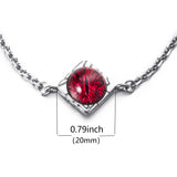 Adjustable Stainless Steel Red Eye Bracelet for Women