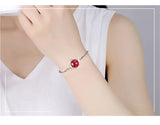 Adjustable Stainless Steel Red Eye Bracelet for Women