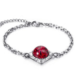 Adjustable Stainless Steel Red Eye Bracelet for Women