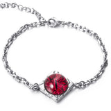 Adjustable Stainless Steel Red Eye Bracelet for Women