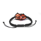 Adjustable Braided Mesh Bracelet with Natural Stone Charms