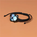 Adjustable Braided Mesh Bracelet with Natural Stone Charms