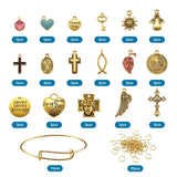 Adjustable Brass Bangle Glass Charms DIY Bracelet Making