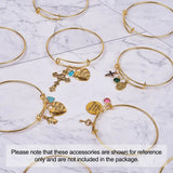Adjustable Brass Bangle Glass Charms DIY Bracelet Making