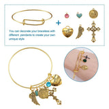 Adjustable Brass Bangle Glass Charms DIY Bracelet Making