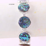 Adjustable Abalone Shell Beaded Bangle Bracelet for Men Women
