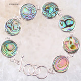 Adjustable Abalone Shell Beaded Bangle Bracelet for Men Women