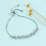 Adjustable Chain Bracelet Zircon Flower Kpop Style Hand Jewelry