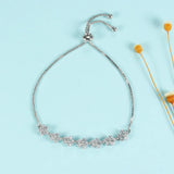 Adjustable Chain Bracelet Zircon Flower Kpop Style Hand Jewelry
