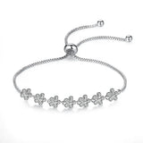 Adjustable Chain Bracelet Zircon Flower Kpop Style Hand Jewelry