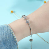 Adjustable Chain Bracelet Zircon Flower Kpop Style Hand Jewelry