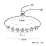 Adjustable Chain Bracelet Zircon Flower Kpop Style Hand Jewelry