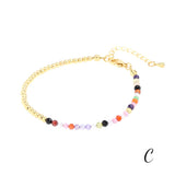 Adjustable Colorful Stone Beads Bracelet with Charms