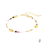 Adjustable Colorful Stone Beads Bracelet with Charms