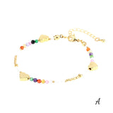 Adjustable Colorful Stone Beads Bracelet with Charms