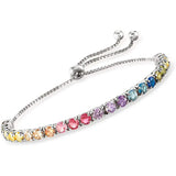 Adjustable Colorful Zirconia Tennis Bracelets for Women Ladies