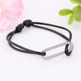Adjustable Cordons Bracelet Sterling Silver Zircon Pendant Rope Bracelet