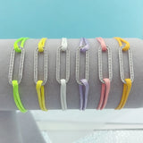 Adjustable Cordons Bracelet Sterling Silver Zircon Pendant Rope Bracelet