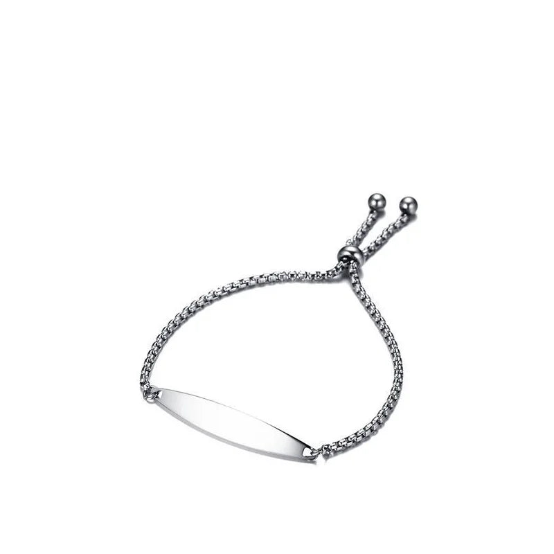 Engraved Stainless Steel ID Bracelet for Women