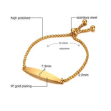 Adjustable Stainless Steel ID Bracelet Engraved Women Bangle