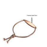 Adjustable Stainless Steel ID Bracelet Engraved Women Bangle