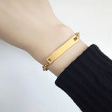 Customizable Name Emergency Bracelets for Kids - Braided Chain Bangle