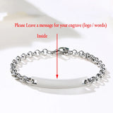 Customizable Name Emergency Bracelets for Kids - Braided Chain Bangle