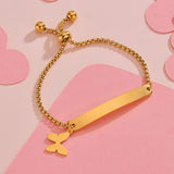 Adjustable Stainless Steel Bracelet Engraved Name Unisex Jewelry Gift