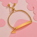 Adjustable Stainless Steel Bracelet Engraved Name Unisex Jewelry Gift