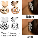 Heart Stud Back Lifters Earring Lifts Adjustable Ear Lobe Support