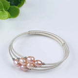 Adjustable Pearl Stone Crystal Cuff Bracelet Wedding Gift