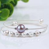 Adjustable Pearl Stone Crystal Cuff Bracelet Wedding Gift