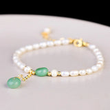 Adjustable Freshwater Pearls Stone Bangle Bracelet for Women