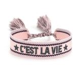 Adjustable Friendship Bracelet Women's Retro Woven Tassel Letter Bracelet