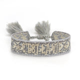 Adjustable Friendship Bracelet Women's Retro Woven Tassel Letter Bracelet