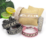 Adjustable Friendship Bracelet Women's Retro Woven Tassel Letter Bracelet