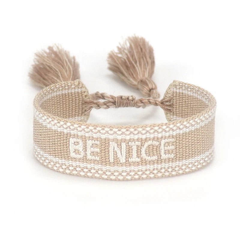 Adjustable Friendship Bracelet Vintage Woven Tassel Embroidery Braided Jewelry