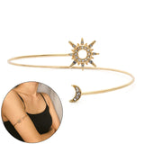 Adjustable Geometric Arm Cuff Zircon Rhinestone Star Moon Arm Jewelry
