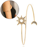 Adjustable Geometric Arm Cuff Zircon Rhinestone Star Moon Arm Jewelry