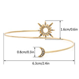 Adjustable Geometric Arm Cuff Zircon Rhinestone Star Moon Arm Jewelry