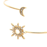 Adjustable Geometric Arm Cuff Zircon Rhinestone Star Moon Arm Jewelry