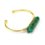 Adjustable Wire Wrap Stone Bangle Bracelet