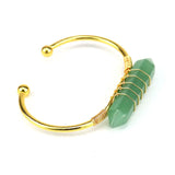 Adjustable Wire Wrap Stone Bangle Bracelet