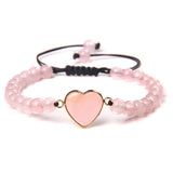 Adjustable Heart Stone Bracelet - Healing Balance Meditation Love Bracelet