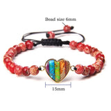 Adjustable Heart Stone Bracelet - Healing Balance Meditation Love Bracelet