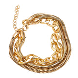 Adjustable Layered Bracelet Men Fashionable Alloy Bracelet Jewelry Accessory